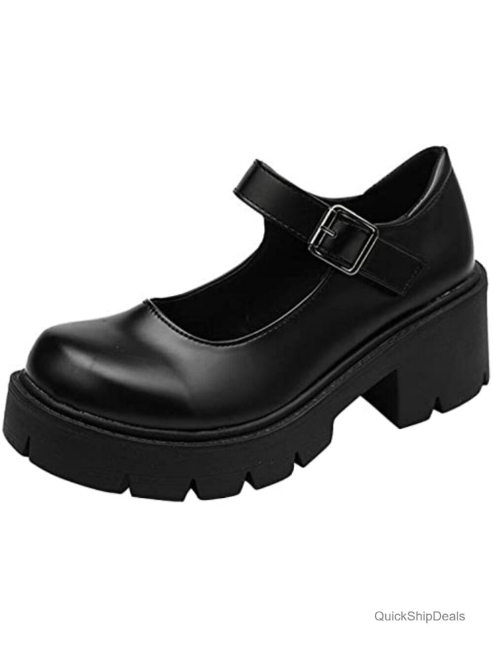 Women's Platform Mary Janes Chunky Heel Ankle Strap Uniform Dress Shoes Gothic